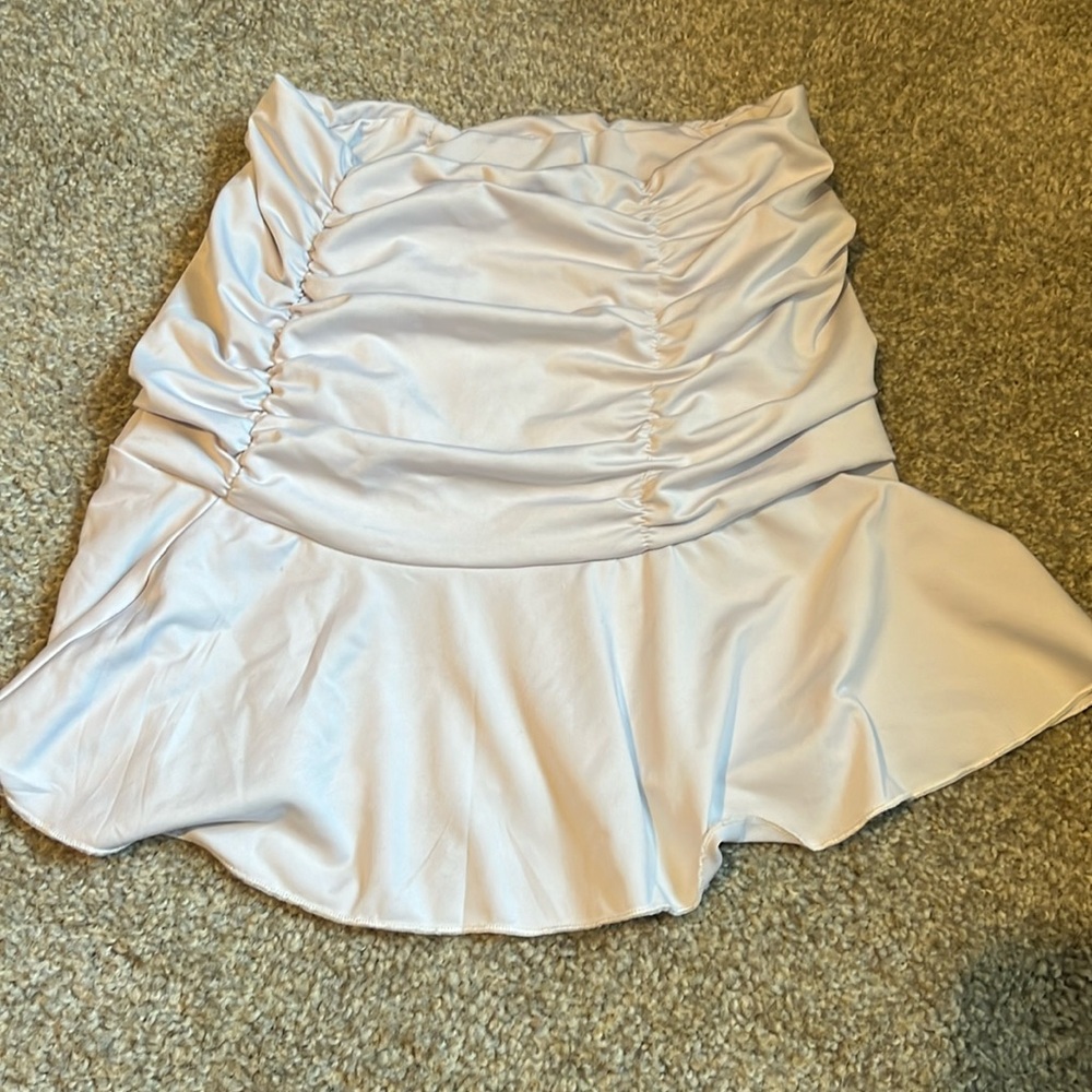 White mini skirt